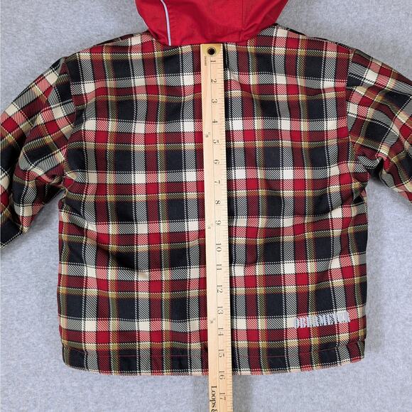 Obermeyer Kids Ski Jacket Size 3 Hooded Insulated Reflective Red Black Plaid - Picture 12 of 13